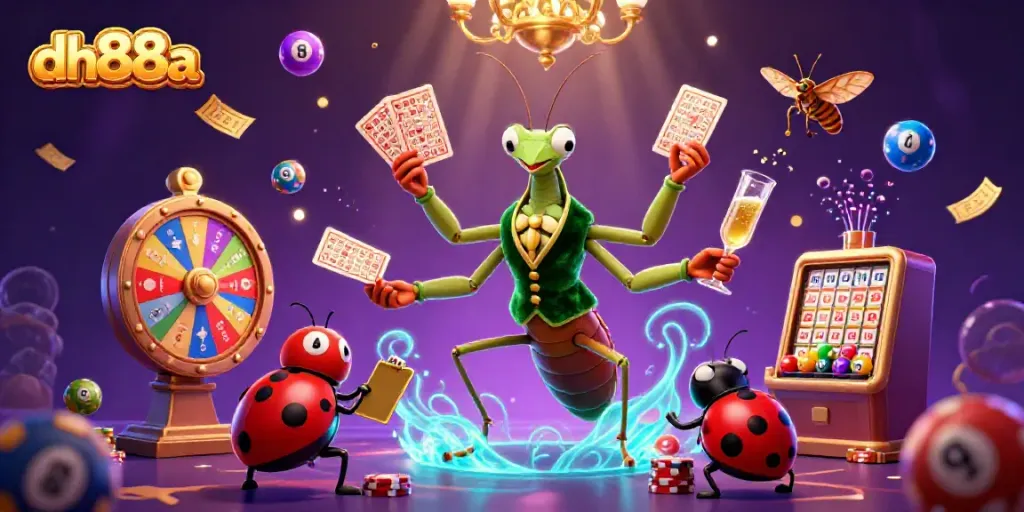 Experience exciting gameplay with dh88a featuring lively 3D characters amidst vibrant casino elements.