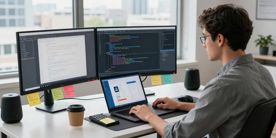 Developer engaging with the WPS Download interface in a modern workspace setting.
